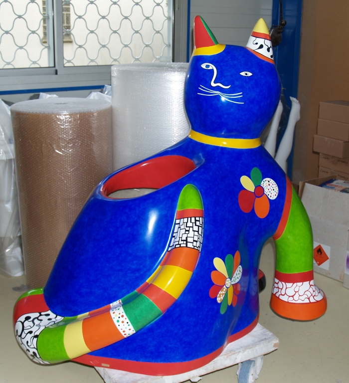 Grand Chat Vase de Niki de Saint Phalle restauré 2008